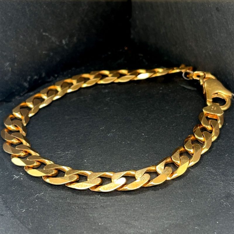 9ct Yellow Gold Curb Bracelet 8 1/4"