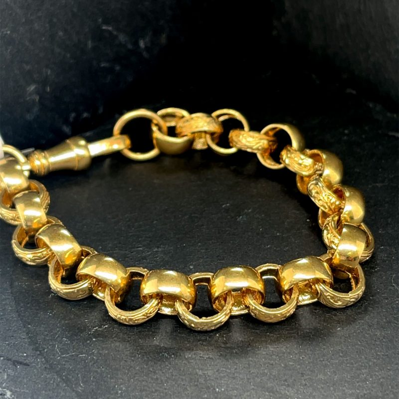 9ct Yellow Gold Belcher Bracelet 6 1/2"