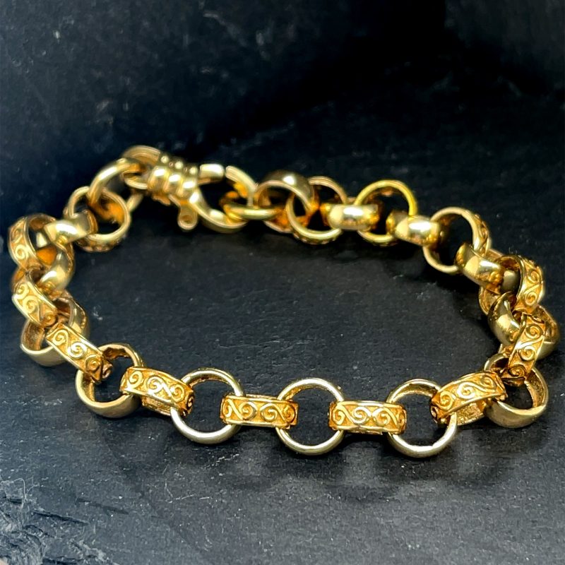 9ct Yellow Gold Belcher Bracelet 6 1/2"