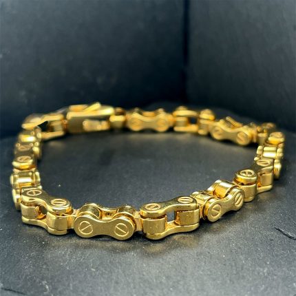 9ct yellow gold bicycle bracelet 7.5"