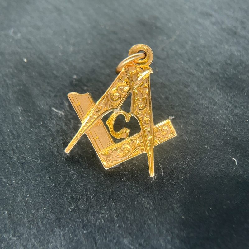 9ct yellow gold rare vintage masonic pendant