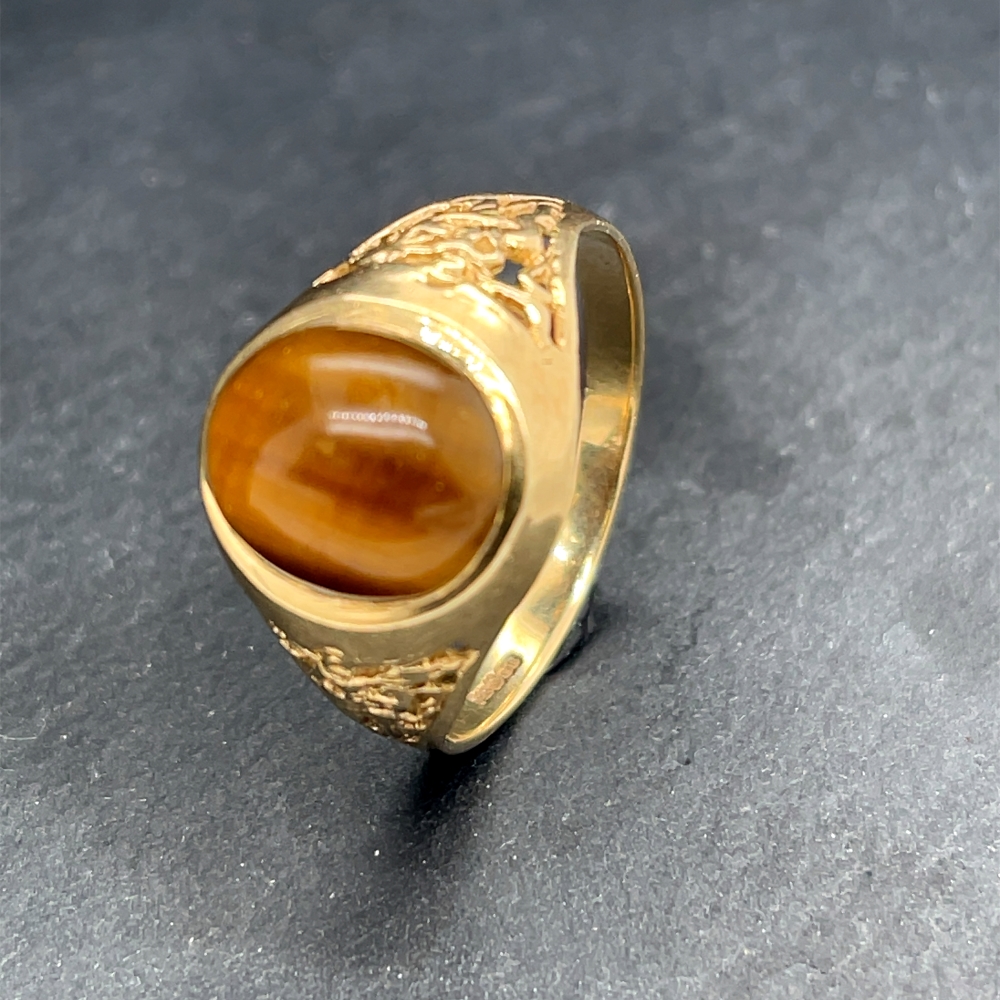 Tiger eye signet ring deals